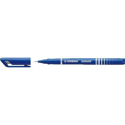 Stabilo - SENSOR, Fineliner, Fijn 0.3 mm, Met Meeverende Schrijfpunt, doos 10 stuks, blauw | 10 stuks