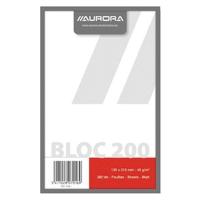 Aurora - Notepad 135x210mm blank 200 sheets 45gr | 5 pieces