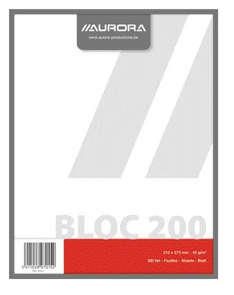 Aurora - Kladblok 210x270mm blanco 200 vel 45gr | 5 stuks