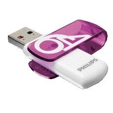 Philips - USB-stick 2.0 Vivid edition Magic Purple 64GB