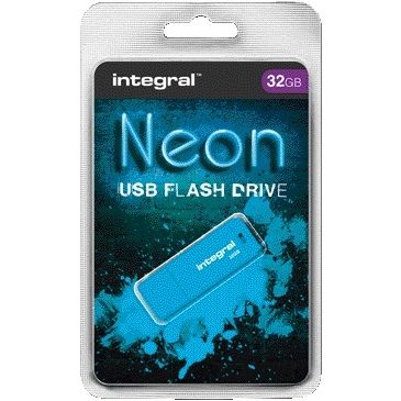 Integral - USB-Stick 2.0 32GB neonblau