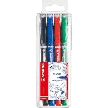 Stabilo - Fineliner Sensor 189 fine assorted pencil case of 4 pieces