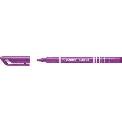 Stabilo - SENSOR, Fineliner, Fijn 0.3 mm, Met Meeverende Schrijfpunt, doos 10 stuks, lila | 10 stuks