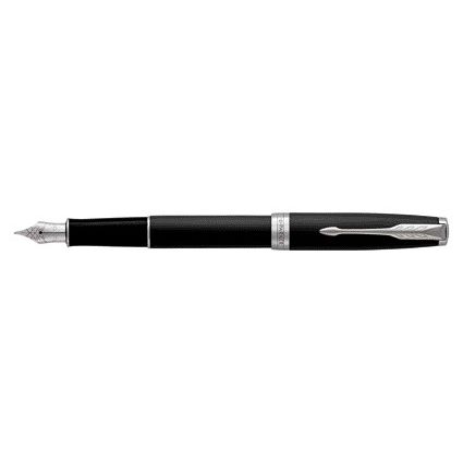 Parker - Pluma estilográfica Sonnet laca negra mate CT mediana