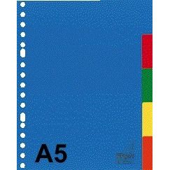 Kangaro - Tabs A5 17-Loch A505M 5-teilig sortiert PP | 25 Stück