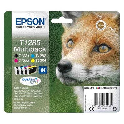 Epson - Tintenpatrone T1285 Schwarz + 3 Farben