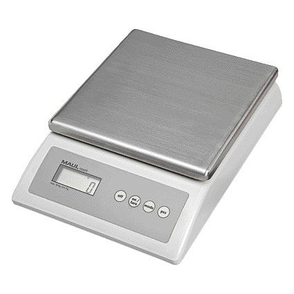 MAUL - Pakketweger Count 10kg metalen plateau 17x17.5cm 220V + batterij grijs