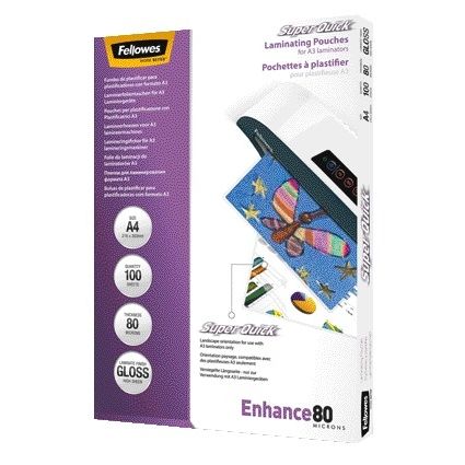 Fellowes - Laminating pouch superquick a4 2x80micron