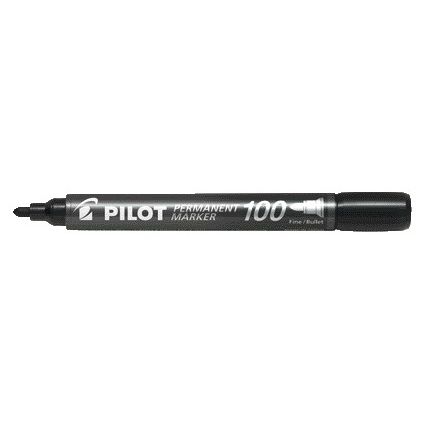 Pilot - Viltstift 100 rond fijn zwart | 12 stuks