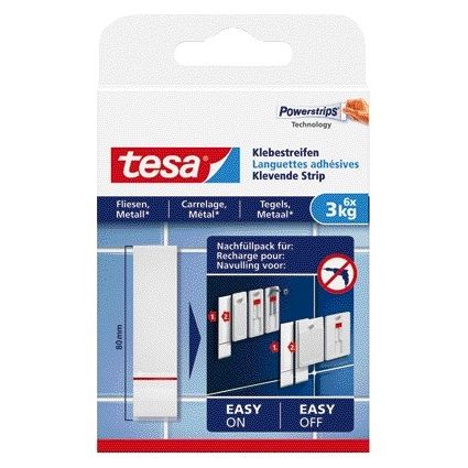 Tesa - Strisce adesive ® piastrelle metallo 3kg bianche 6 pezzi