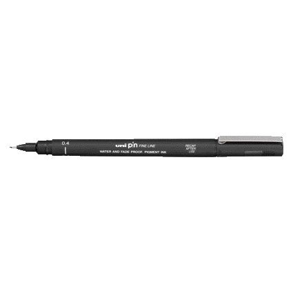 Uni-ball - Punta fineliner 0,4 mm nero | 12 pezzi