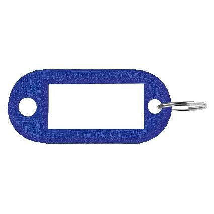 Pavo - Key label plastic blue 100 pieces