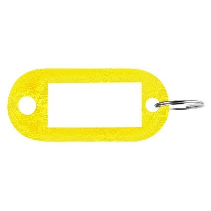 Pavo - Etiqueta para llaves plástico amarillo 100 piezas