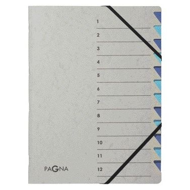 PAGNA - Cartella raccoglitore Easy A4 12 tab azzurro/blu scuro | 5 pezzi
