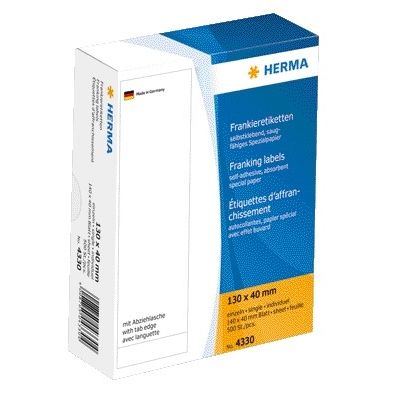HERMA - Frankeeretiket 4330 130x40mm 500st