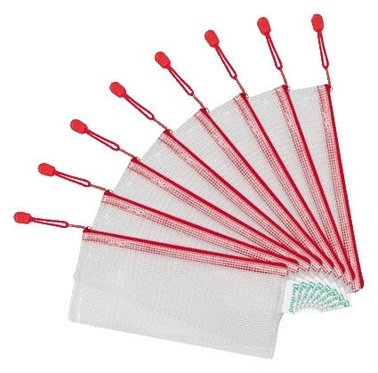 Tarifold - Opbergtas met rits 250x115mm pvc rd | 8 stuks