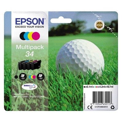 Epson - Tintenpatrone 34 T3466 Schwarz + 3 Farben