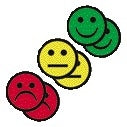 Smit Visual - Magneet smiley 50mm 2x geel 2x groen 2x rood