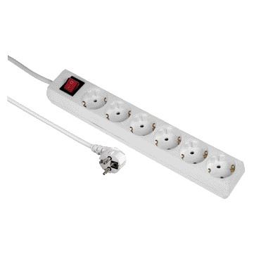 Hama - Multipresa a 6 vie fissata 5 m bianca