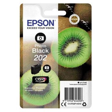 Epson - Kiwi Singlepack Photo Black 202 Claria Ink