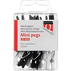 Quantore - Miniknijper hout 34mm assorti | 10 stuks