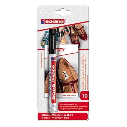 Edding - Viltstift 8408 schoenen rond 0.75mm zwart | 10 stuks