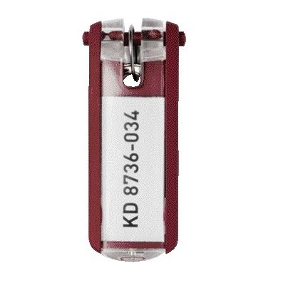 Durable - Sleutellabel 1957 met ring rood