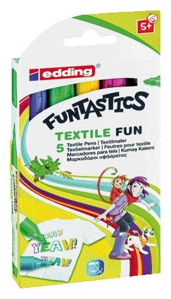 Edding - Viltstift 17 textiel fun rond 2-3mm assorti
