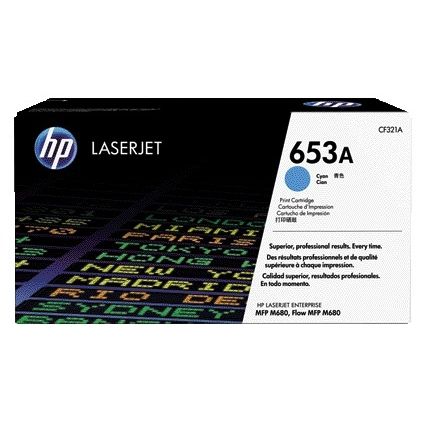 HP - Cartucho de tóner cf321a 653a azul