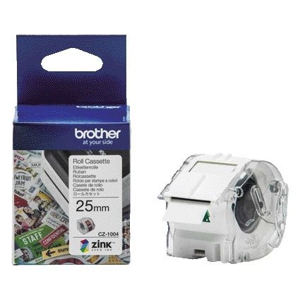 Brother - Etiket CZ-1004 multifunctioneel 25mm 1 rol á 5m wit