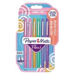 Paper Mate - ¡Rotulador fino con estilo Candy Pop! ampolla mediana surtida de 6 piezas