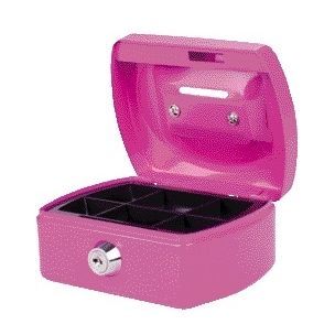 Pavo - Money box with coin slot 125x95x60mm pink