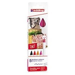 Edding - Textielmarker 4600 rond 1mm warm ass 5st