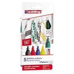 Edding - Textielmarker 4500 rond 2-3mm basis ass 5st