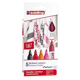 Edding - Textielmarker 4500 rond 2-3mm warm ass 5st