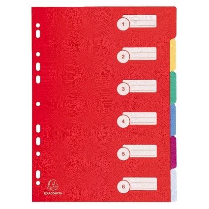 Exacompta - Linguette 225x297mm 11 fori 6 pezzi assortiti PP