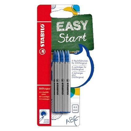 Stabilo - Rollerpenvulling Easyoriginal fijn blauw blister à 6 stuks