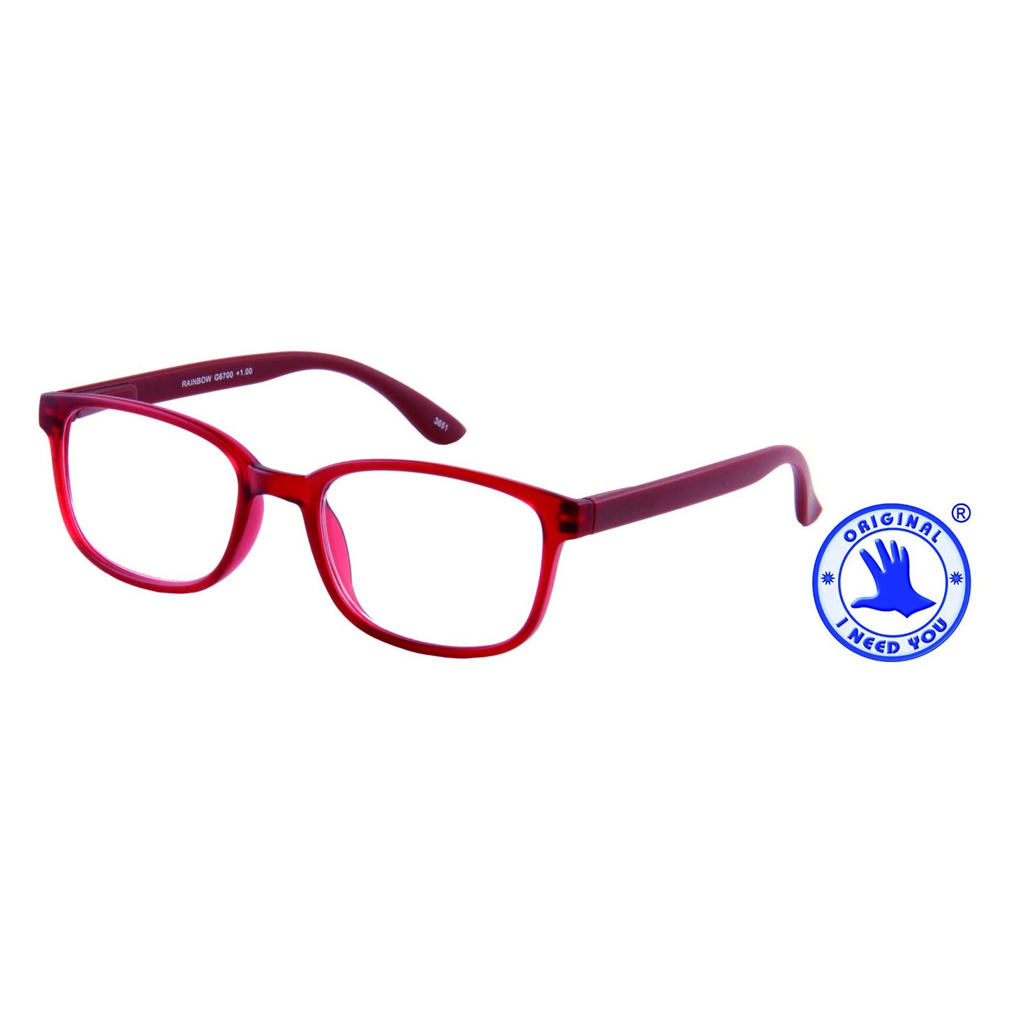 Quantore - Gafas de lectura +2.00 dtp Rainbow rojo oscuro