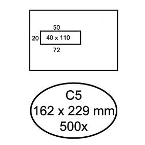 Quantore - Busta 162x229mm finestra 4x11cm sinistra autoadesiva 500 pezzi