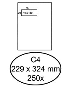 Hermes - Envelop akte c4 vl 4x11 120gr 250st wit