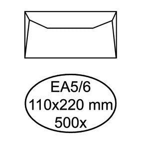 Quantore - Envelope bank EA5/6 110x220mm white 500 pieces
