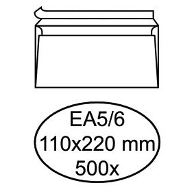 Klika - Banque d'enveloppes EA5/6 110x220mm autocollante blanche boîte de 500 pièces