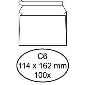 Quantore - Banque d'enveloppes C6 114x162mm autocollante blanc 100 pièces