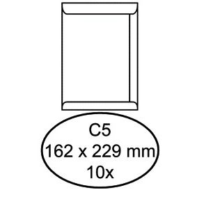Hermes - Sobre certificado C5 162x229mm autoadhesivo blanco paquete de 10 piezas