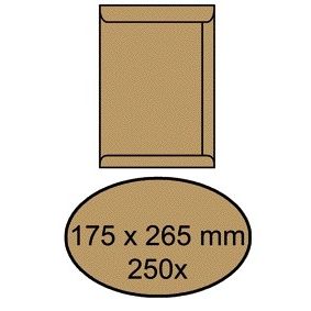 IEZZY - Enveloppe acte 175x265mm autocollante 90gr marron 250 pièces