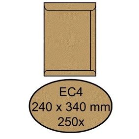 Quantore - Envelope certificate EC4 240x340mm brown kraft 250 pieces