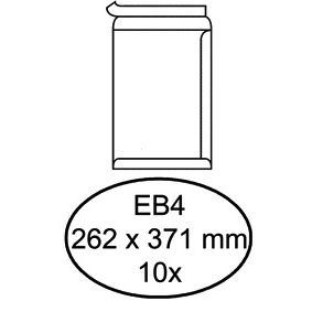 Hermes - Enveloppe acte EB4 262x371mm autocollant blanc pack de 10 pièces