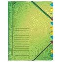Leitz - Cartella di smistamento 12 schede in cartoncino verde