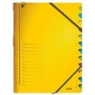 Leitz - Cartella di smistamento 12 schede in cartone giallo
