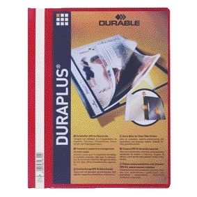 Durable - Carpeta de fijación rápida Duraplus A4 roja | 25 piezas